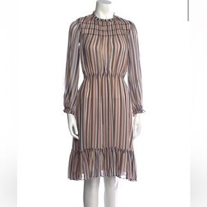 Derek Lam 10 Crosby Silk Knee Length Long Sleeve Dress